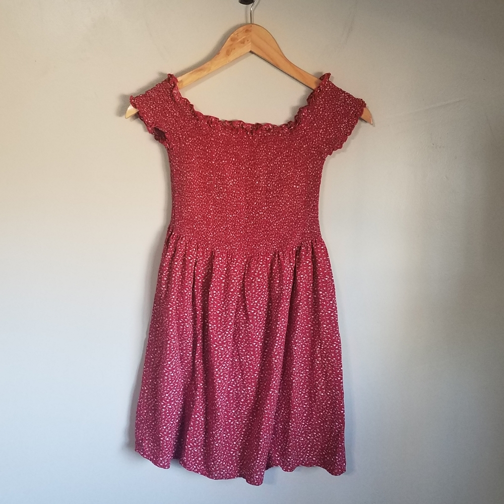 Brandy Melville Floral Off Shoulder Smocked Dress - Picture 2 of 8